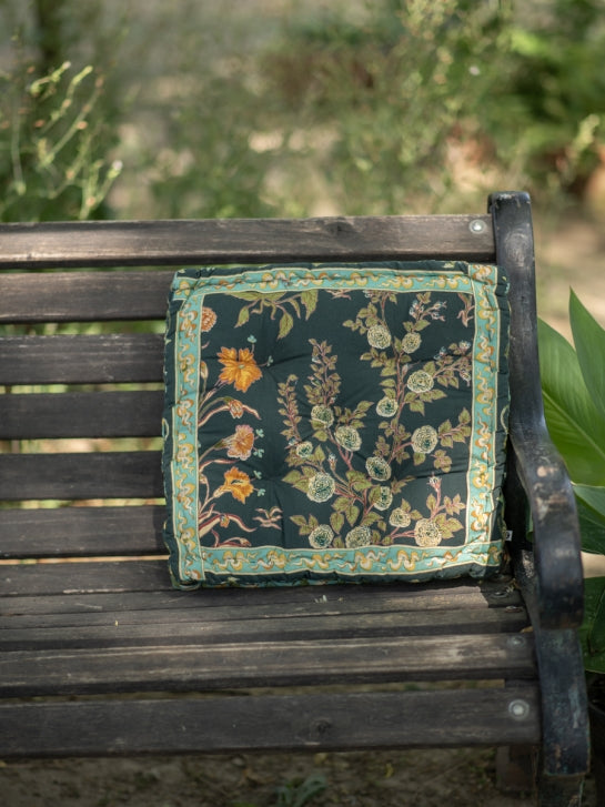 Printed Floor Cushion : Garden Emerald