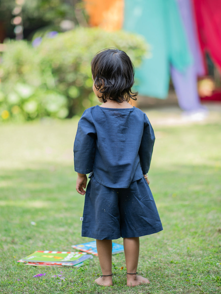Angad Shorts : Slub Navy