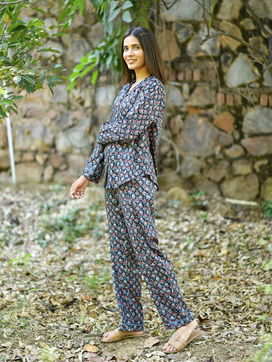 Vanessa Pj Set Chanderi Silk : Eden Black